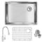 Elkay 18 Gauge SS 25-1/2" x 18-1/2" x 9" Single Bowl Undermount Sink and Faucet Kit w/ Bottom Grid and Drain ECTRU24179RTFBC - alternate 1
